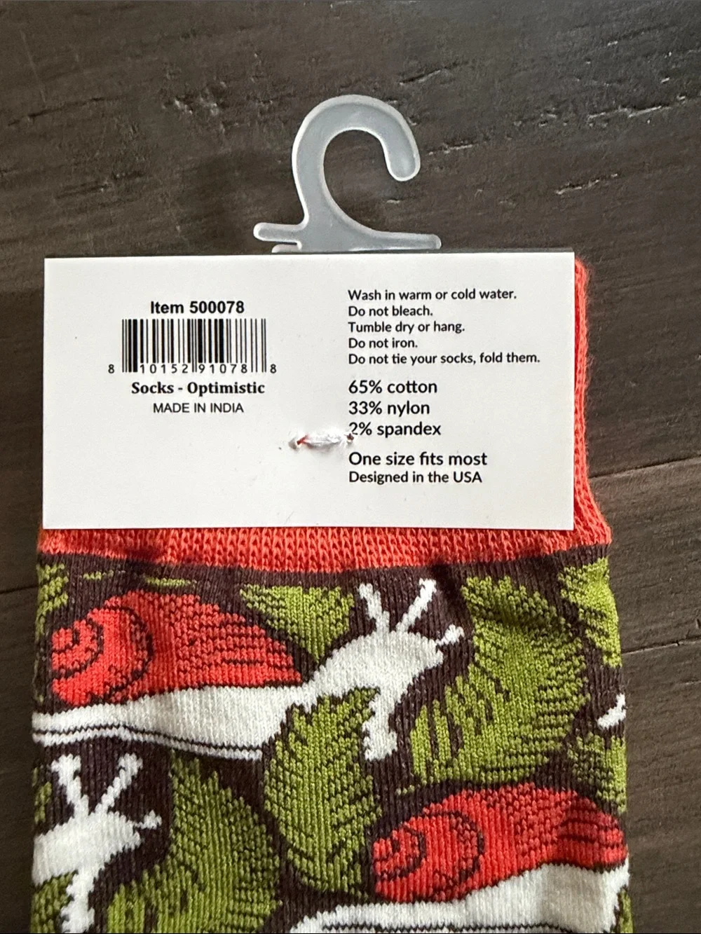 NWT | Questionables Women's 'Optimistic by Nature' Snail Socks